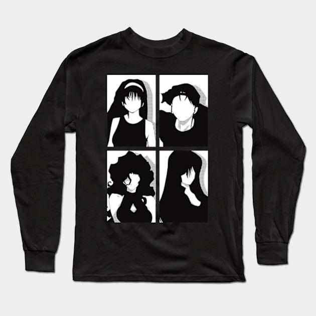 All The Main Characters In Golden Boy Anime In A Black And White Kawaii Minimalist Pop Art Design Long Sleeve T-Shirt by Animangapoi